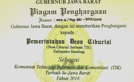 Pemerintah Desa Ciburial Raih Kominfo Awards 2016